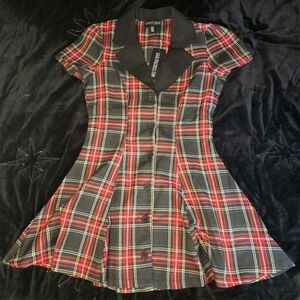 Current Mood Red and Black Plaid Mini Dress